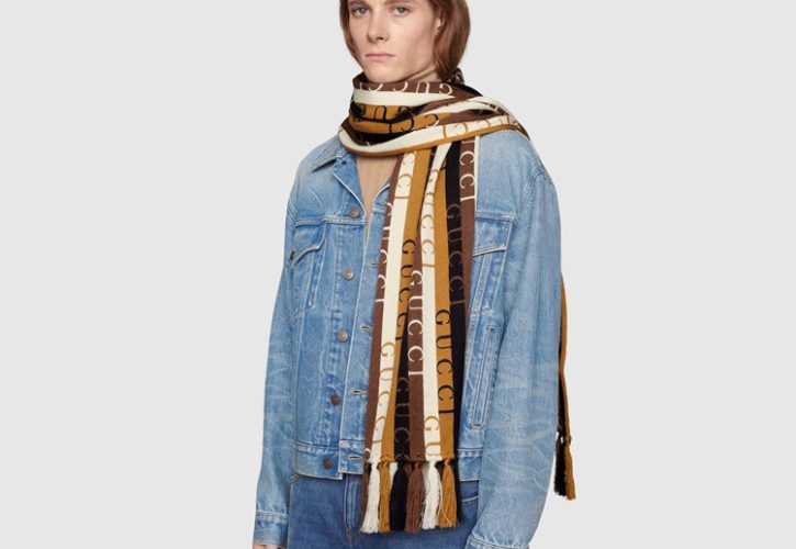 Gucci Striped Wool Scarf Elevates Fashion with Elegant Touch