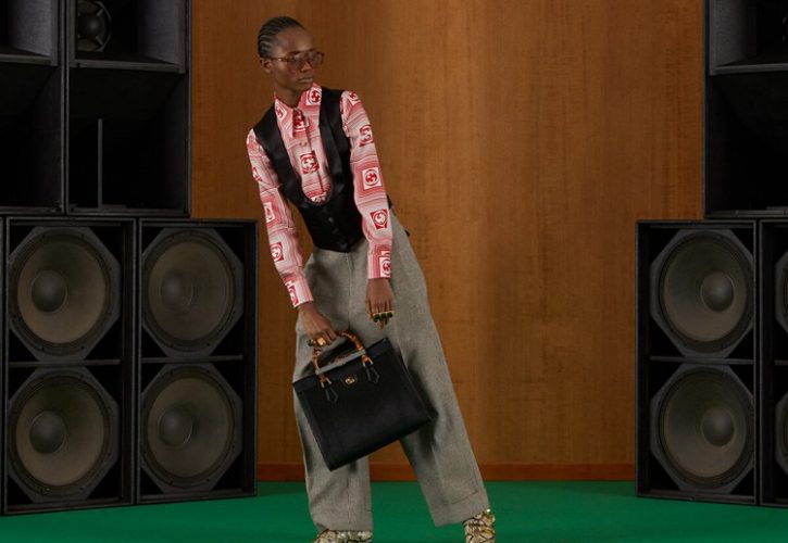 Interlocking G Check Silk Shirt Elevates Fashion for Celebrities at Recent Fashion Events