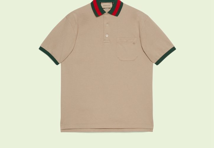 Cotton Piquet Polo with Web Collar Redefines Casual Chic for Fashion Enthusiasts